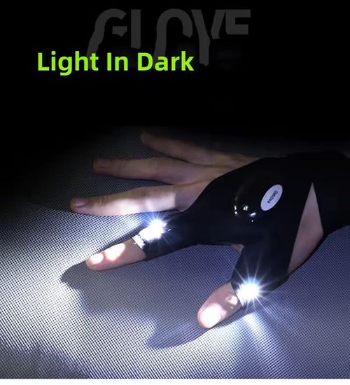 LED Night Light Waterproof Fishing Gloves Fingerless Gloves Fish Work Night Outdoor Sports Portable Flexible Finger Light