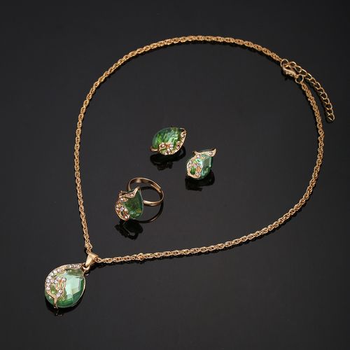 Jingtai blue retro court style elegant floral ladies watch fashion versatile jewelry set