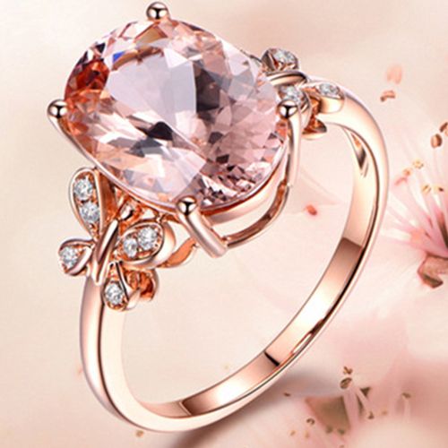 Stylish topaz butterfly ring plated zircon ring women's hand jewelry