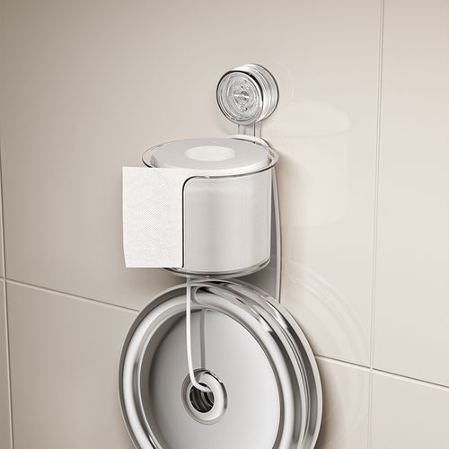 Wall Mounted Tissue Box Suction Cup Acrylic Toilet Plastic Round Storage Organizer Shelf Transparent Holder for Bathroom