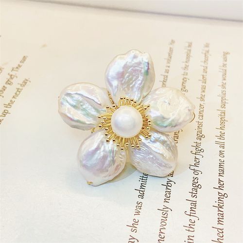 Luxury Baroque Natural Pearl Brooch Luxury Women Baroque Big Brooches Pearl Flower Brooch