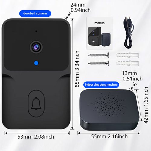 Wi-Fi Video Doorbell Camera Smart Home Kit with Two-Way Audio AI Motion Detection Night Vision Cloud Storage Wireless