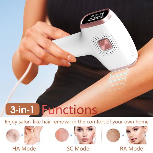 Portable 3-in-1 IPL Hair Removal Machine for Home Use Mini Painless with Ice Cooling Features Skin Rejuvenation