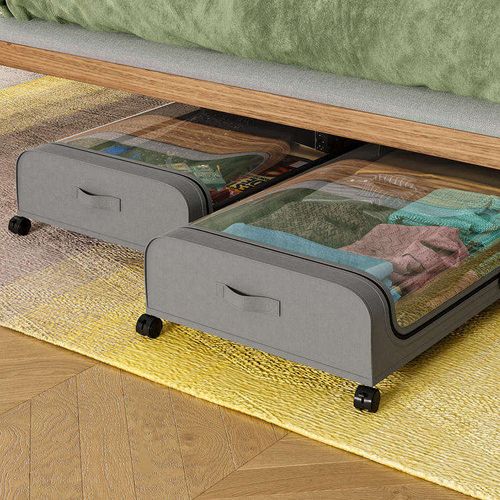 Large Under Bed Shoe Storage Organizer with Wheels Under Bed Storage Container Under Bed Storage Bins Drawer Organizer for Cloth