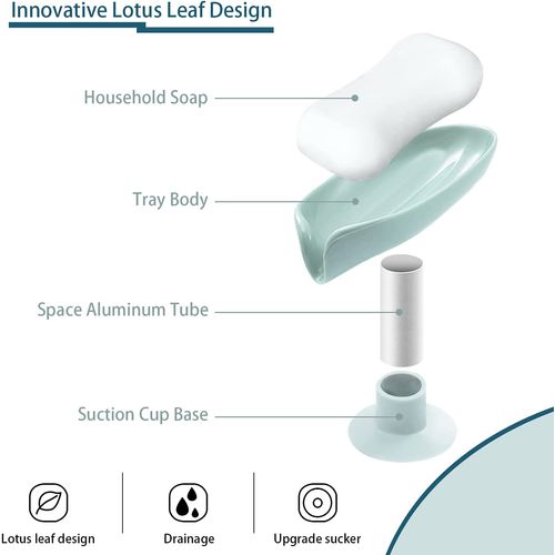 Leaf Shape Soap Holder Vertical Suction Cup Soap Holders Elegant Plastic Drain Soap Holder
