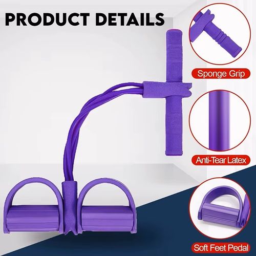 6 Tubes High Quality Fitness Elastic Foot Pedal Resistance Bands Sit up Pull Rope Foot Pedal