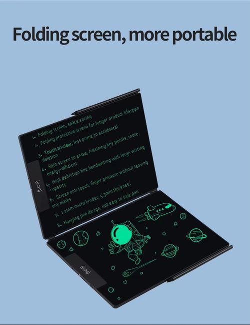 Large Screen Writing Pad 14.3 Inch Dual Full-Screen Foldable LCD Digital Writing Pad Drawing Board LCD WritingTablet