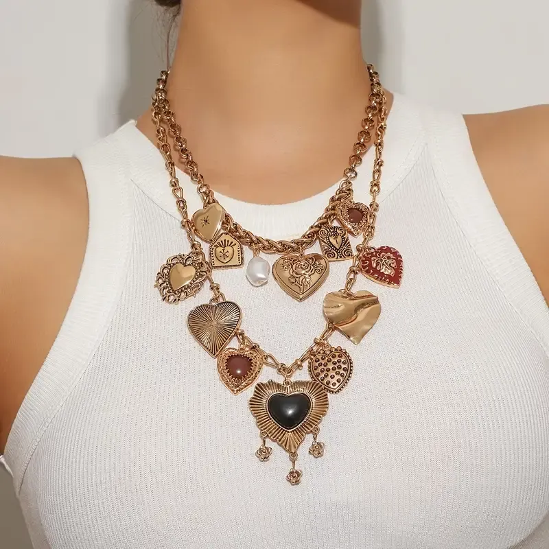 Perfect for Daily Wear, Vacation, and Special Occasions - Ideal Gift for Friends and Loved Ones, Everyday Jewelry|Vintage Boho Style|Detailed Engraving, Layered Necklace Set