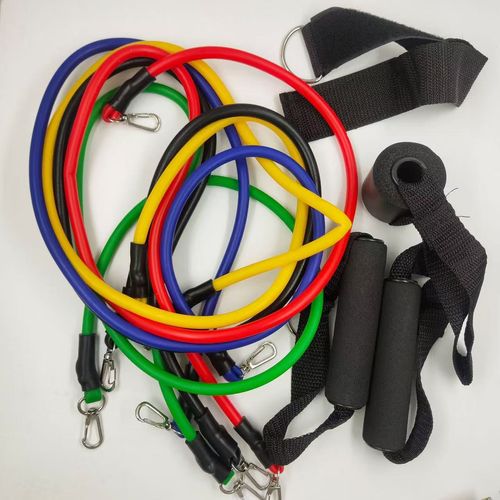 150 Lbs Stackable 11 Pcs Latex Resistance Yoga Fitness Home Set Ankle Tube Workout Bands