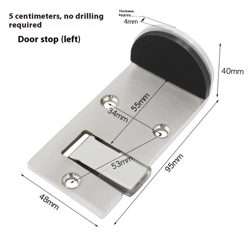 Thick Opening Angle Patio Restaurant Cafe Floor Door Stop Stainless Steel Antique Door Limiter Stopper