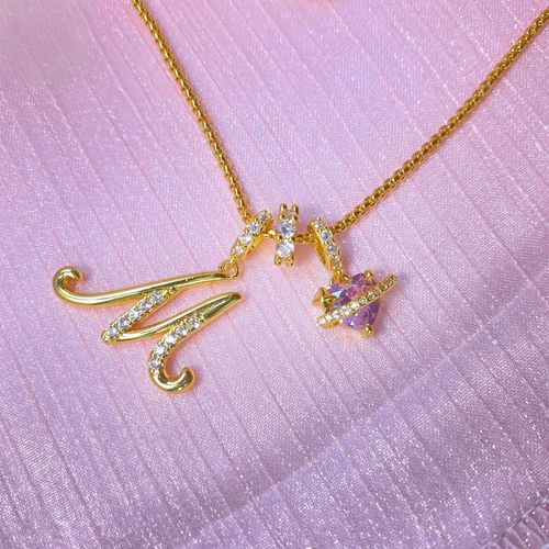 High-End Luxury Gold Plated Dopamine English Letter Necklace for Girls Hot-Selling Jewelry Figaro pendant style necklaces