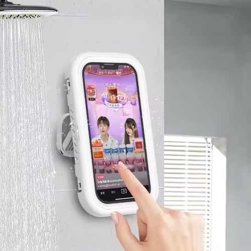 360 Degree Rotating Folding Telescopic Wall Mounted Bathroom Waterproof Phone Holder Touch Screen Punch Free Phone Holder