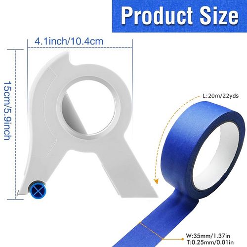 Masking Paint Tape Applicator Portable Masking Paint Tape Dispenser Cutter Tightly Seals Tape Onto Various Surfaces  （ Comes with two volumes of blue stickers）
