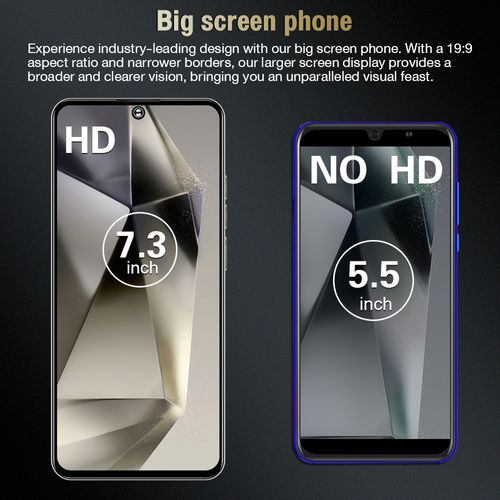Smartphone 16+1TB Android 7.3-inch large screen black model