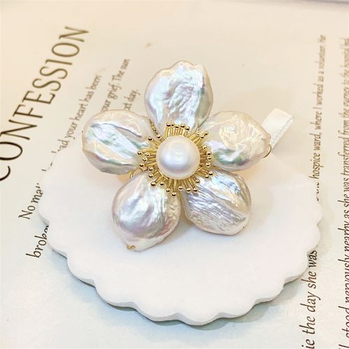 Luxury Baroque Natural Pearl Brooch Luxury Women Baroque Big Brooches Pearl Flower Brooch