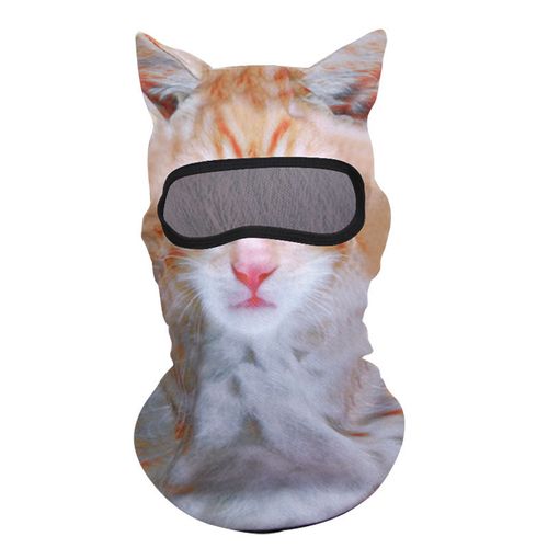 Motorcycle sunscreen breathable cap： 3D Cat Face Shiest Ski Balaclava Style Hood Face Cover Mask with Ears for Music Festivals Outdoor Activities