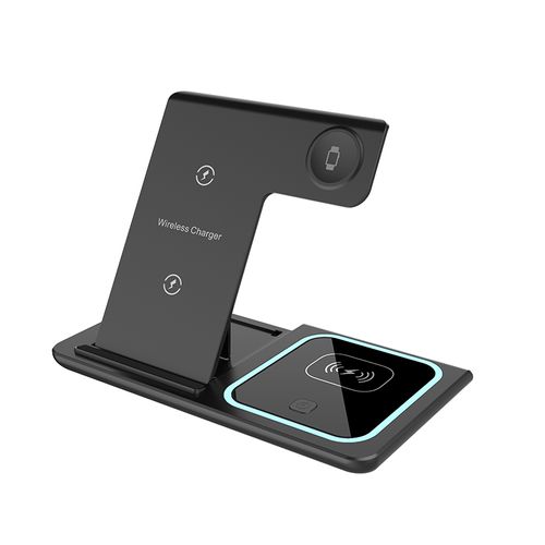 Fast Wireless Charging Station Magnetic Phone Wireless Charger Stand Hot Foldable Portable 15W for Samsung 3 in 1 Charger ABS
