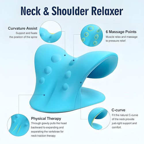 Cervical Traction Pillow Neck Pain Relief Stretcher With Massage Point