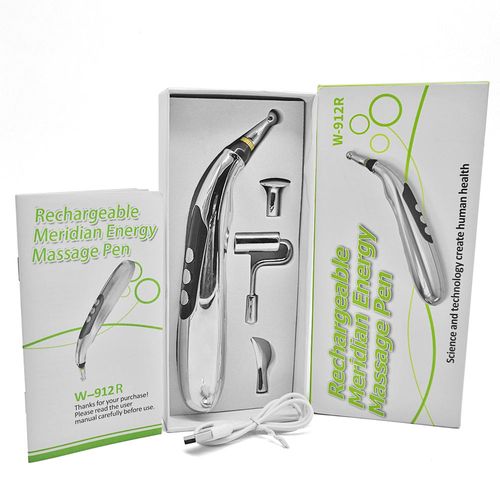 Newest 5 in 1 Acupuncture Pen LED Display USB Rechargeable Meridian Energy Pen with 5 Massage Heads
