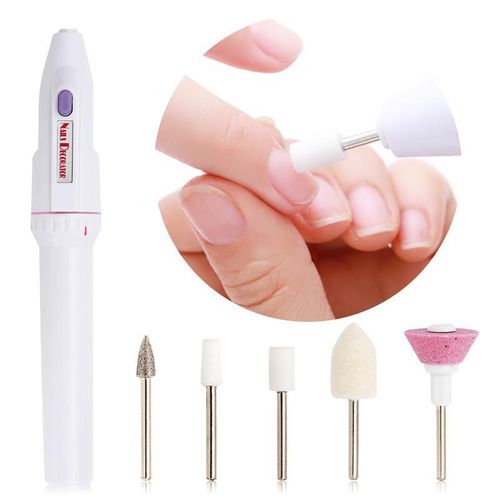 5in1 Mini Nail Art Drill Machine Electric Nail Drills Pen Handpiece Bits Manicure Pedicure Gel Polish File Buffer Nail Art Tools