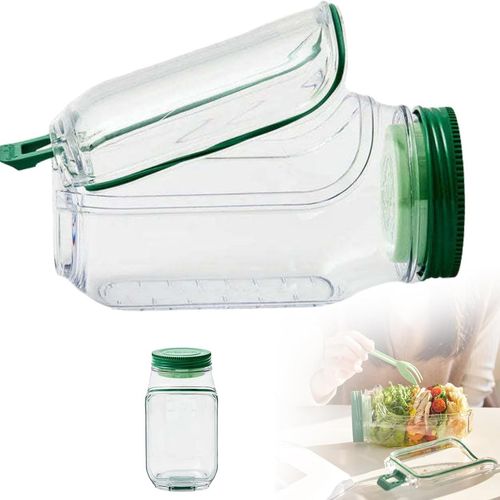 Salad Pod Vertical Layering Salad Pod Built Plastics Bottles Fresh-keeping Container Openable Lid Food Storage Jar