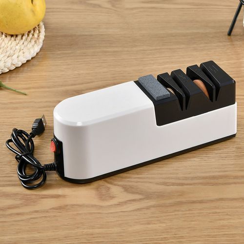 Electric knife sharpener wholesale household kitchen sharpening stone for kitchen knives and scissors double-sided small sharpener