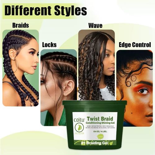 Neat Braid Conditioning 64 Oz No Residue Extreme Hold Braid Wax Gel Locking Shining Pure Braiding Gel