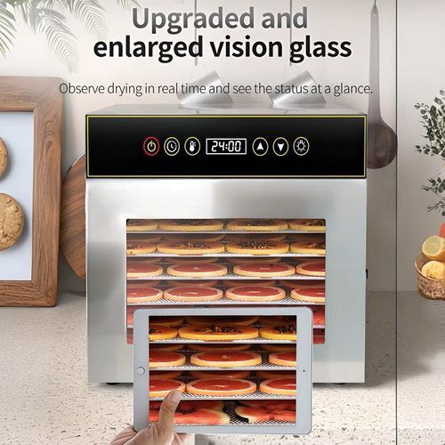 Commercial or home-use small digital eight-layer fruit and vegetable food dehydrator, high-efficiency pet snack and meat dryer with skylight