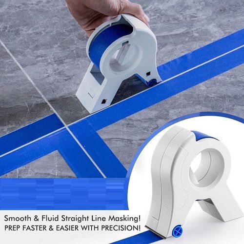 Masking Paint Tape Applicator Portable Masking Paint Tape Dispenser Cutter Tightly Seals Tape Onto Various Surfaces  （ Comes with two volumes of blue stickers）