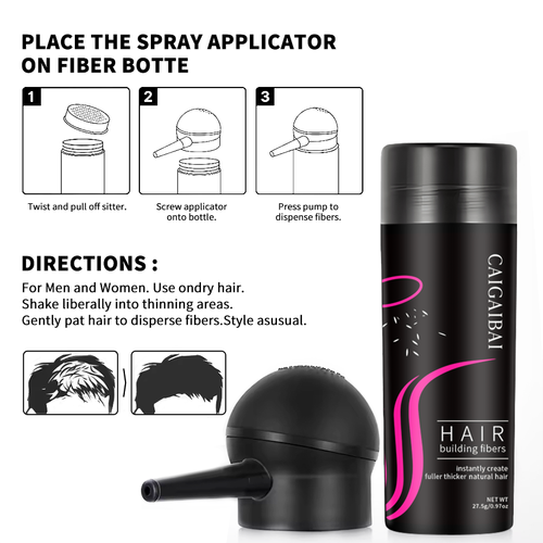 Professional Refill Keratin Cotton Treat Anti Hair Loss Building Fibers Hold Spray Fiber for Men's Hair Care