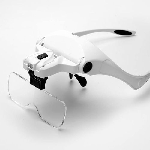 Head mounted five fold dual LED light reading micro carving beauty embroidery magnifying glass magnifying glass