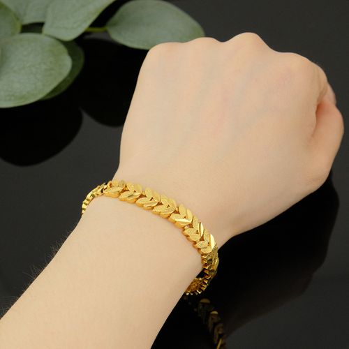 18K Yellow Gold Plated Classic Style Copper Bracelet Ring Jewelry Set for Women for Parties