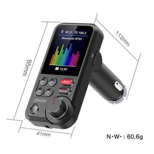 Car USB Quick Charger Wireless Bt FM Transmitter Receiver Radio Adapter Charging Treble Bass Sound Mp3 Player QC3.0
