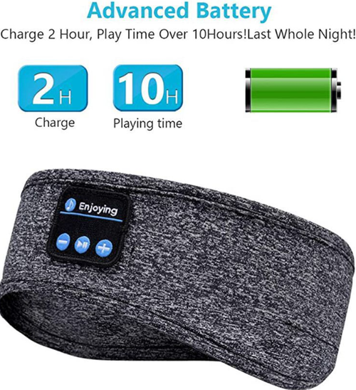 V5.2 Sports Headband & Sleep Headphones Music Bandana with HD Thin Speaker for Side Sleepers, Travel, Meditation, Yoga