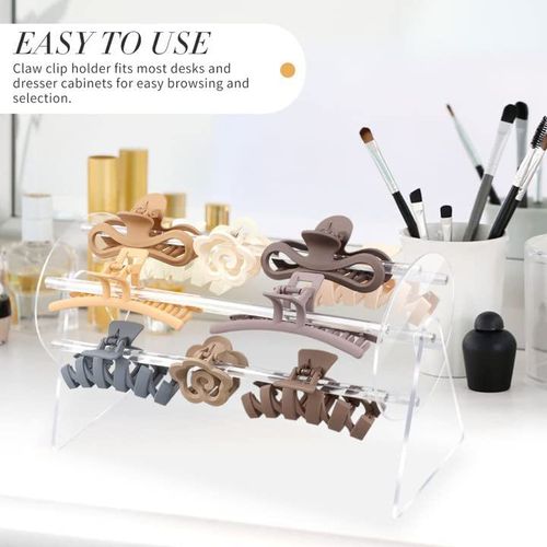 Claw Clip Organizer for Girls,Acrylic Hair Accessories Organizer Holder,360-Degree Rotating Claw Clip Organizer