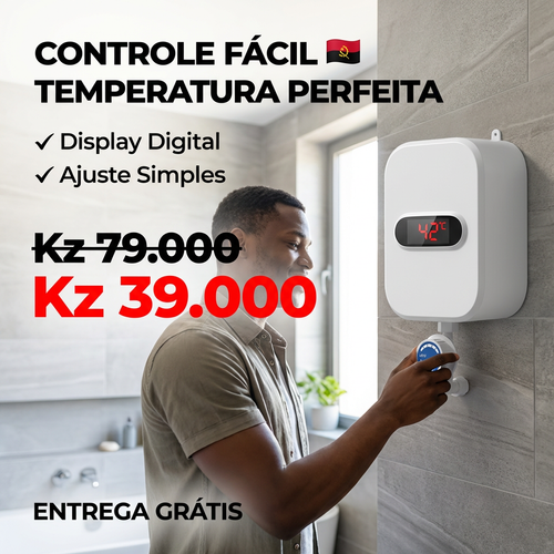 🇦🇴🚿 Luanda |Aquecedor Elétrico Instantâneo de Parede🔥🚿 — Água Quente em 3 Segundos ⚡ — Quente & Frio ❄️🔥 — Compacto e Econômico 💰 — Ideal para Casa e Apartamento 🏢 — Instalação Simples 🔧— Ideal para Banho e Lavar Mãos 🛁
