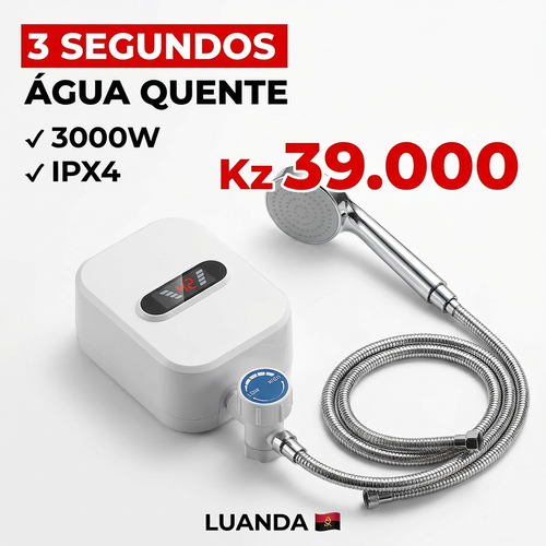 🇦🇴🚿 Luanda |Aquecedor Elétrico Instantâneo de Parede🔥🚿 — Água Quente em 3 Segundos ⚡ — Quente & Frio ❄️🔥 — Compacto e Econômico 💰 — Ideal para Casa e Apartamento 🏢 — Instalação Simples 🔧— Ideal para Banho e Lavar Mãos 🛁