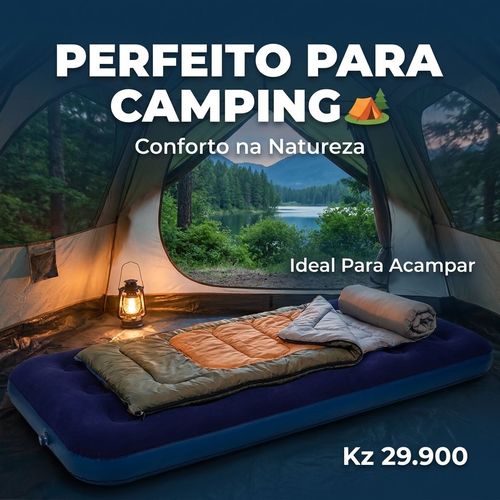 🇦🇴🔥 Luanda 🛏️ Colchão Inflável Camping ✨🛏️ Espesso e macio ✨ Anti-humidade 🌧️ Ideal para camping e uso diário 💖 Super confortável 💨 Fácil transportar 🎒 Ideal para viagem, camping e descanso 🌿✨🛏️ Conforto de Hotel onde estiver ✨