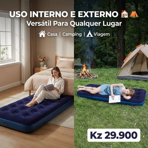 🇦🇴🔥 Luanda 🛏️ Colchão Inflável Camping ✨🛏️ Espesso e macio ✨ Anti-humidade 🌧️ Ideal para camping e uso diário 💖 Super confortável 💨 Fácil transportar 🎒 Ideal para viagem, camping e descanso 🌿✨🛏️ Conforto de Hotel onde estiver ✨