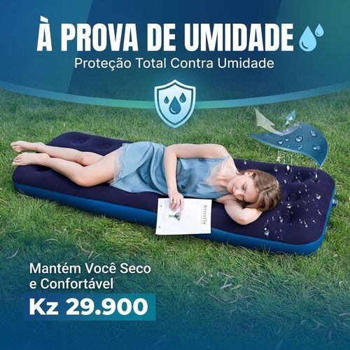 🇦🇴🔥 Luanda 🛏️ Colchão Inflável Camping ✨🛏️ Espesso e macio ✨ Anti-humidade 🌧️ Ideal para camping e uso diário 💖 Super confortável 💨 Fácil transportar 🎒 Ideal para viagem, camping e descanso 🌿✨🛏️ Conforto de Hotel onde estiver ✨