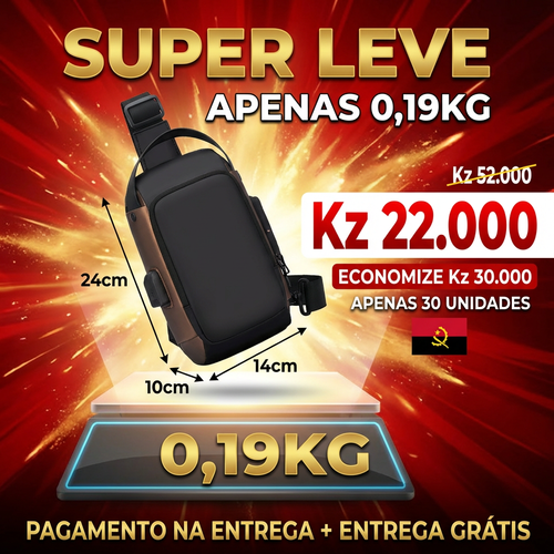 🚨🔥🇦🇴 PROMOÇÃO ESPECIAL LUANDA!—🔒🛡️Bolsa Peitoral Masculina com Cadeado + Porta USB 🔋⚡—📱💼Grande Capacidade para Telemóvel e Acessórios—🕶️Design Moderno e Antifurto—🚶‍♂️Perfeita para Trabalho, Passeio e Dia a Dia— Entrega Grátis + COD! 🚚
