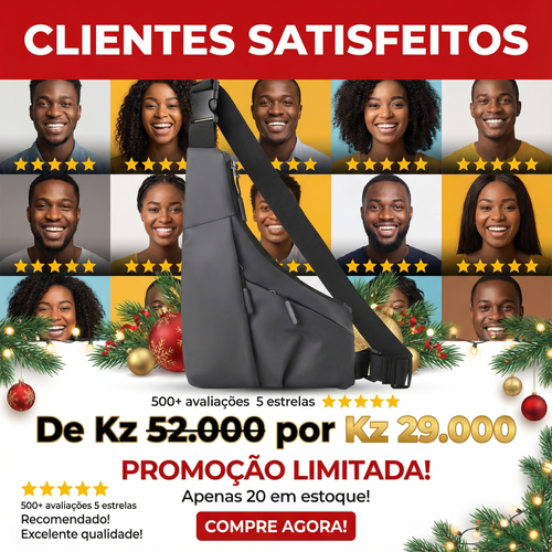 ✨🎒 Mochila Triangular Antirroubo — Leve ✨ Segura 🔐 e à Prova d Água 💦 — Compacta 📦 e Discreta 👀 — Ideal para Luanda 🌆🔥