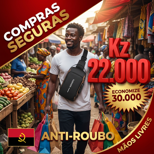🚨🔥🇦🇴 PROMOÇÃO ESPECIAL LUANDA!—🔒🛡️Bolsa Peitoral Masculina com Cadeado + Porta USB 🔋⚡—📱💼Grande Capacidade para Telemóvel e Acessórios—🕶️Design Moderno e Antifurto—🚶‍♂️Perfeita para Trabalho, Passeio e Dia a Dia— Entrega Grátis + COD! 🚚