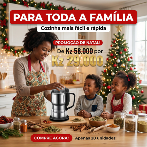 🔥Luanda 🎄💥Moedor Multifuncional— Tritura Tudo! — Feijão 🍛 Milho 🌽 Pimenta 🔥 Café ☕ Ervas 🍃