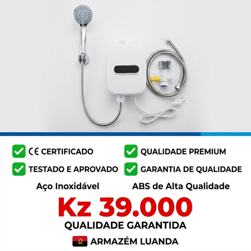 🇦🇴🚿 Luanda |Aquecedor Elétrico Instantâneo de Parede🔥🚿 — Água Quente em 3 Segundos ⚡ — Quente & Frio ❄️🔥 — Compacto e Econômico 💰 — Ideal para Casa e Apartamento 🏢 — Instalação Simples 🔧— Ideal para Banho e Lavar Mãos 🛁