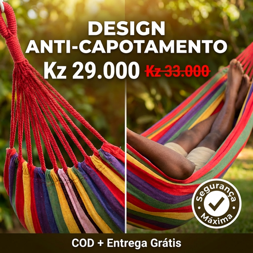 🇦🇴🌈 OFERTA LUANDA! — 🌴 Rede Portátil para Exterior —🛏️☀️ Descanso Perfeito em Qualquer Lugar  — Super Confortável 😌 — Forte e Resistente 💪 — Ideal para Camping 🏕️ Jardim 🌿 e Descanso Diário 🌞