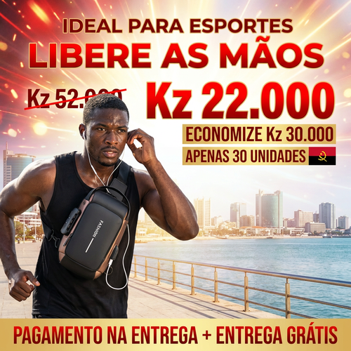 🚨🔥🇦🇴 PROMOÇÃO ESPECIAL LUANDA!—🔒🛡️Bolsa Peitoral Masculina com Cadeado + Porta USB 🔋⚡—📱💼Grande Capacidade para Telemóvel e Acessórios—🕶️Design Moderno e Antifurto—🚶‍♂️Perfeita para Trabalho, Passeio e Dia a Dia— Entrega Grátis + COD! 🚚