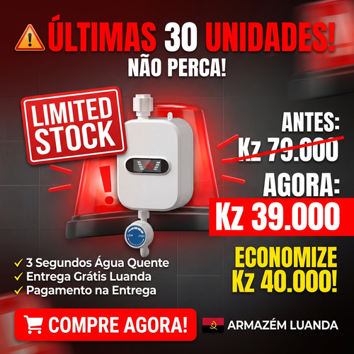 🇦🇴🚿 Luanda |Aquecedor Elétrico Instantâneo de Parede🔥🚿 — Água Quente em 3 Segundos ⚡ — Quente & Frio ❄️🔥 — Compacto e Econômico 💰 — Ideal para Casa e Apartamento 🏢 — Instalação Simples 🔧— Ideal para Banho e Lavar Mãos 🛁
