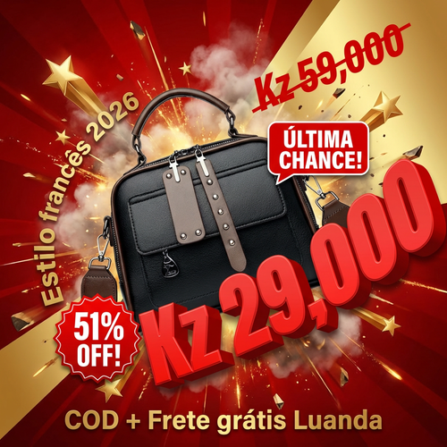 🇦🇴👜✨ OFERTA LUANDA! — Bolsa Feminina Estilo Francês 2026 💃 — Grande Capacidade para Telemóvel e Cosméticos 📱💄 — Design Elegante e Moderno 🌸 — Leve, Portátil e Perfeita para Trabalho e Passeio 🚶‍♀️