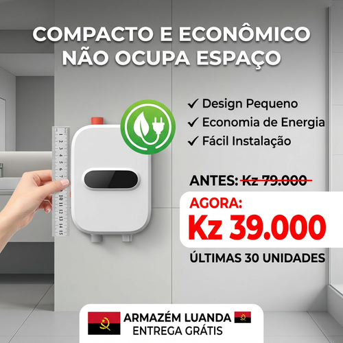 🇦🇴🚿 Luanda |Aquecedor Elétrico Instantâneo de Parede🔥🚿 — Água Quente em 3 Segundos ⚡ — Quente & Frio ❄️🔥 — Compacto e Econômico 💰 — Ideal para Casa e Apartamento 🏢 — Instalação Simples 🔧— Ideal para Banho e Lavar Mãos 🛁